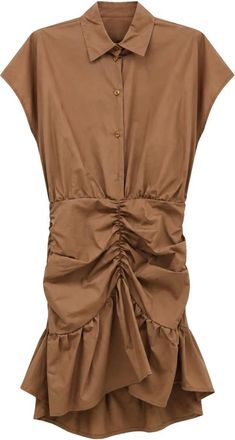 Imperial Abito - Dames - Shirt Kleedjes - Bruin - S - Polyester - Kleedjes