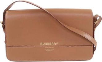 Burberry Pre-owned Grace Leren Schoudertas - Dames - Vintage Schoudertas - Bruin - ONE Size - Leer - Vintage