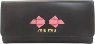 Miu Miu Pre-owned Wallets, female, Black, Size: ONE SIZE Pre-owned Leather Wallet