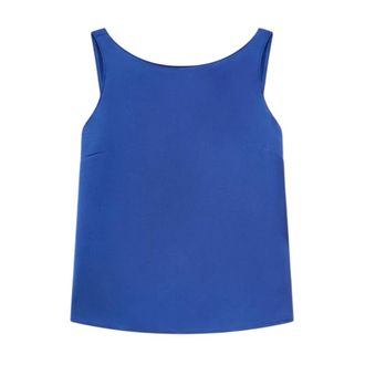Maliparmi Sleeveless Tops, female, Blue, Size: L top e canotte poliestere