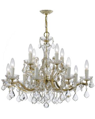 Crystorama Maria Theresa 12-Light Spectra Crystal Gold Chandelier