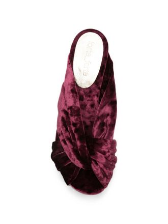Forte_Forte Velvet Twist Sandal Heel - Burgundy