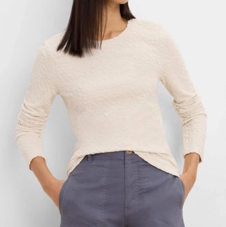 Nic+Zoe Crinkle Knit Textured Top In Coconut