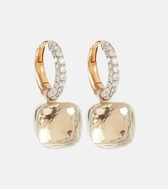 POMELLATO Pendientes Nudo Classic de oro de 18 ct con topacios y diamantes