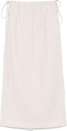 Tove Isa Midi Skirt - Womens - Elastane/Cotton/Polyamide/Linen/Flax