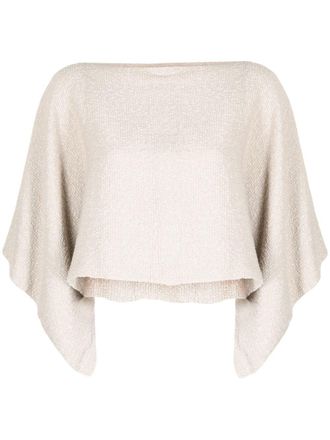 VOZ cape-style knit jumper - Neutrals