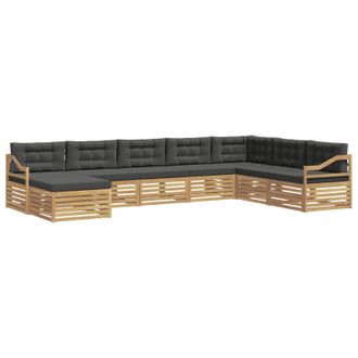 vidaXL Conjunto De Sof&aacute;s De Exterior 8 Pcs Blanco Y Antracita Vidaxl