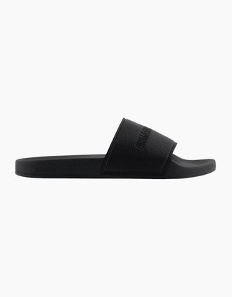 A|X Armani Exchange Mens Logo Black Rubber Slider - Size: 10