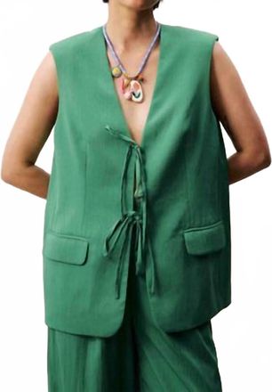 FRNCH Atins Sleeveless Blazer Vest In Vert