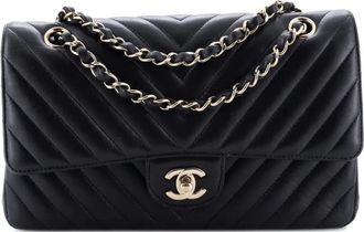Chanel Classic Double Flap Bag Chevron Lambskin Medium shoulder bag - Zwart