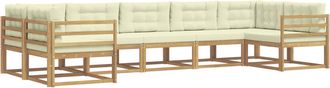 vidaXL Conjunto De Sof&aacute;s De Exterior 7 Uds. Blanco Y Crema Vidaxl