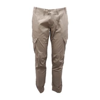 Hosio Slim-fit Trousers, male, Beige, W34, Cargo Cotton Trouser