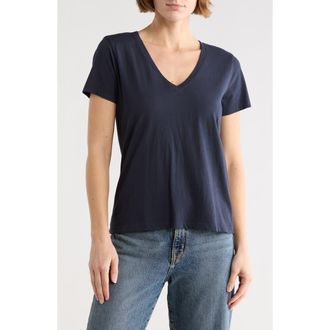 Madewell Softfade V-Neck Tee in Classic Navy at Nordstrom Rack, Size Xx-Small