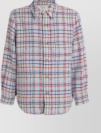 Thom Browne chenille tweed shirt with micro gingham motif