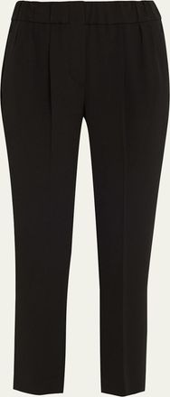 Brunello Cucinelli Crepe Cady Slim-Leg Ankle Pull-On Pants