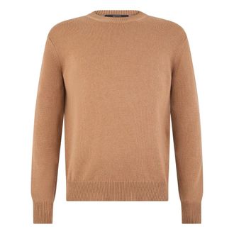Herno Round-neck Knitwear, male, Beige, Size: 4XL Round-neck Sweater