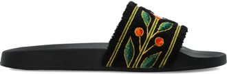 Casablanca Slippers Embroidered Terry Slider