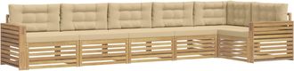 vidaXL Conjunto De Sof&aacute;s De Exterior 6 Uds. Y Beige Poli&eacute;ster Vidaxl