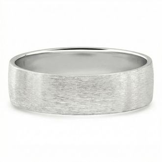 Pompeii3 Mens Brushed Wedding Anniversary Band 14k Gold or Platinum