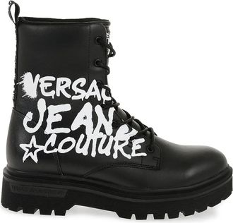 Versace Syrius combat boots - men - Polyurethane/Cotton/Rubber/Calf Leather - 39 - Black