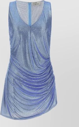 Giuseppe Di Morabito crystal-embellished asymmetric draped feather-trim mini dress