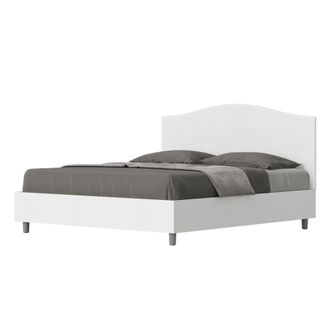 ITYhome Letto Matrimoniale Rivestito In Similpelle - Grace - Colore: Bianco - Tipologia Letto: Con Rete E Contenitore - Dimensione Rete: 160x200