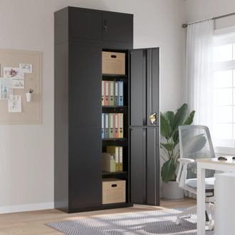 vidaXL Armario Archivador De Acero Negro 90x40x240 Cm Vidaxl