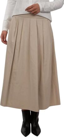 PESERICO Rokken, Dames, Beige, S, Polyester, Lange geplooide rok