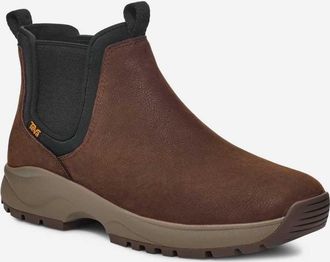 Teva Tayan Boots Mens Chocolate Leather Waterproof Ankle Chelsea JOBB1172