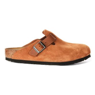 Birkenstock Suede Leather Clogs in Cognac
