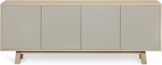 Mon Petit Meuble Français Aparador bajo de 4 puertas l.200 cm, fresno