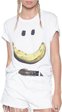 Lauren Moshi Croft Happy Banana Top in White at Nordstrom, Size X-Large