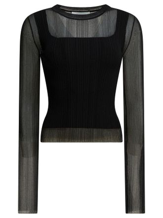 Sportmax Viskose-T-Shirt mit Rundhalsausschnitt