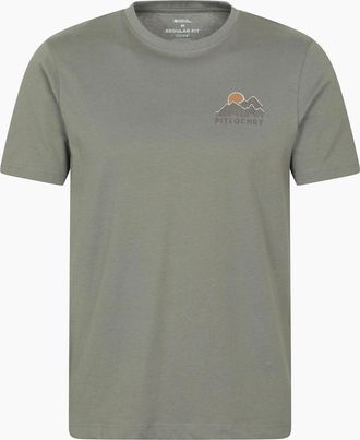 Mountain Warehouse Mens Mountain Warehouse Mens Pitolchry Mountain Cotton T-Shirt - Green - Size: 34