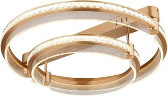 Globo Lighting L&aacute;mpara De Techo Led Semiempotrada Con Dos Anillos Integrados, Colores Dorados, Cristales K5, 2 Led Regulables, 2700-6000 K, Control Remoto