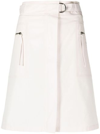 Fendi belted cotton miniskirt - Pink