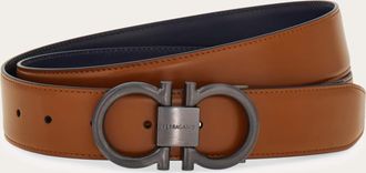 Ferragamo Men Reversible and adjustable Gancini belt Blue