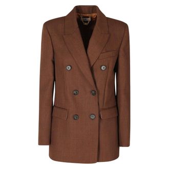Elisabetta Franchi Chaqueta de Lana - Jackets - Mujer - Marr&oacute;n - XS