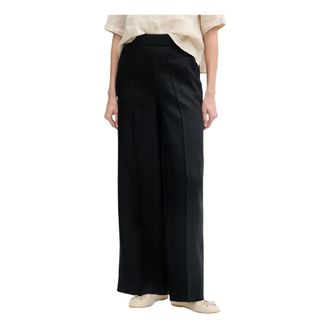 Benetton Dames, Broeken, Zwart, Maat: XS Linnen
