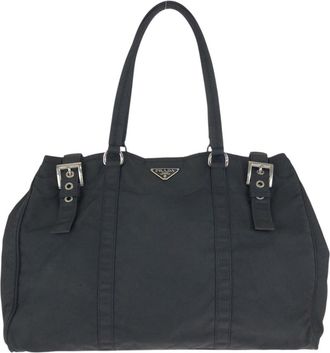 Prada Nylon Tessuto Triangle Logo Tote Bag
