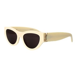 Saint Laurent Cat Eye Sunglasses - female - Saint Laurent - Sunglasses - Beige - 53 MM - Accessories