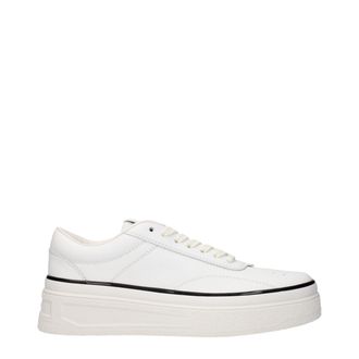 Jil Sander Witte Leren Platform Sneakers
