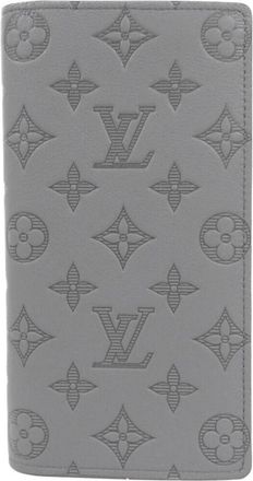Louis Vuitton Gris Leather Long Wallet (Bi-Fold) (Pre-Owned)