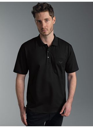 Trigema Poloshirt TRIGEMA TRIGEMA Poloshirt aus Single-Jersey, Herren, Gr. 4XL, schwarz, 100% Baumwolle, Basic, Shirts Poloshirt