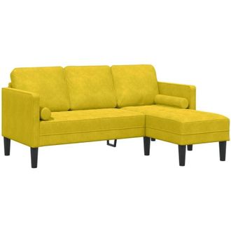 vidaXL Juego De Sof&aacute; Amarillo 173 X 131 X 67 Cm Terciopelo Vidaxl