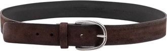 Orciani Cintura Hunting Suede - Heren - Riemen - Bruin - 110 CM - Leer - Accessoires