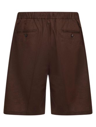 Hev&ograve; Mens Bermuda Shorts Torre Lapillo Brown Linen