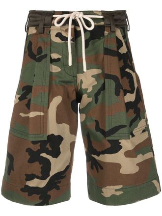Palm Angels Shorts met camouflageprint - Groen