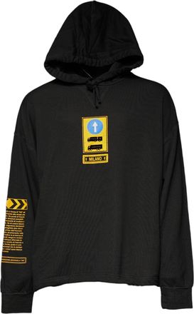 Dolce & Gabbana Mens Logo-Patched Cotton Hoodie Black Hoodies