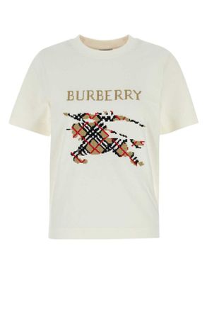 Burberry White Logo Crew Neck T-Shirt